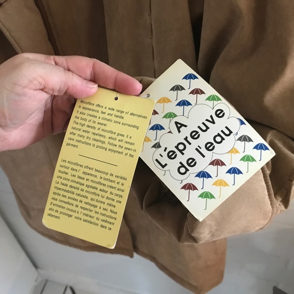 NWT Vintage Tan Micro Suede Native Style Faux Fur Cap Anorak Parka Women Size XL - Picture 3 of 15